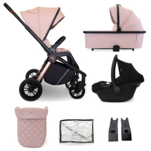 My Babiie MB450i 3in1 Travel System with i Size Car Seat Pastel Pink
