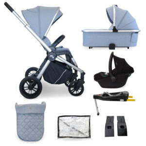 My Babiie MB450i 3in1 Travel System with i Size Car Seat Steel Blue (1)