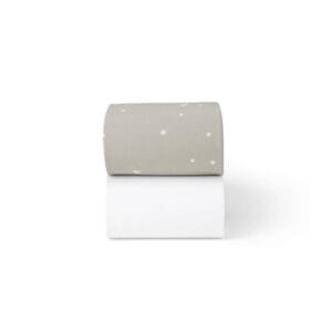 Cotbed twin pack fitted sheets grey star