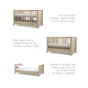 Mamas & Papas Barton Cot Bed - Natural-Oak