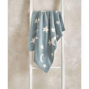 Mamas & papas chenille blanket blue moonstar