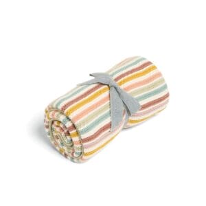 Mamas & papas knitted blanket multi colour stripe (1)