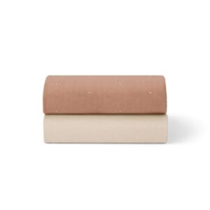 Snuz twin pack crib sheets blush dot