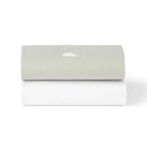Snuz twin pack crib sheets grey cloud