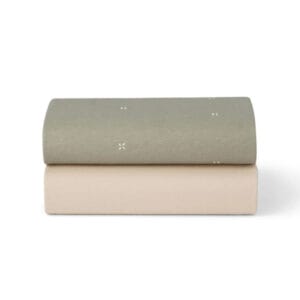 Snuz twin pack crib sheets sage cross