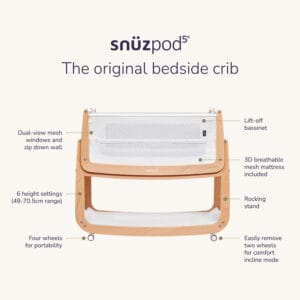 Snuzpod5 bedside crib natural (9)