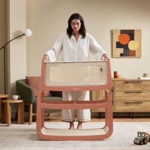Snuzpod5 bedside crib terracotta (1)
