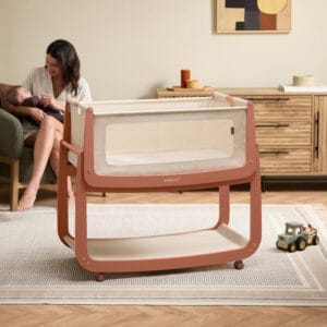 Snuzpod5 bedside crib terracotta (2)