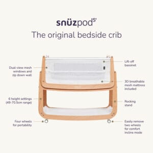 Snuzpod5 bedside crib white (8)