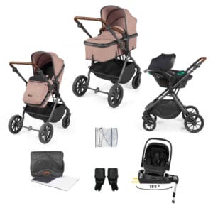 Ickle Bubba Cosmo i-Size Travel System with Nimbus Car Seat and Spin Isofix Base Desert