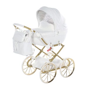 Junama Dolce Dolls Pram - White Gold