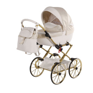 Junama Dolce Dolls Pram - White Gold