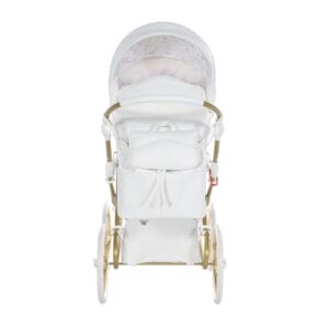 Junama dolce doll's pram white gold (2)
