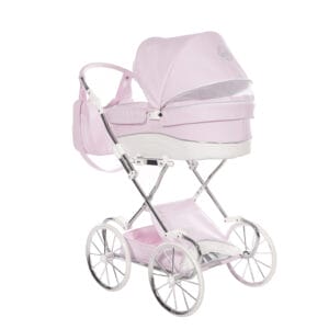 Junama lulla doll's pram pink (4)