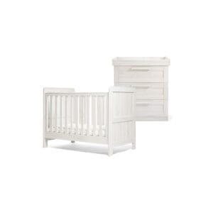 Mamas & Papas Atlas Convertible Cot 2 pc Room Set - Nimbus White