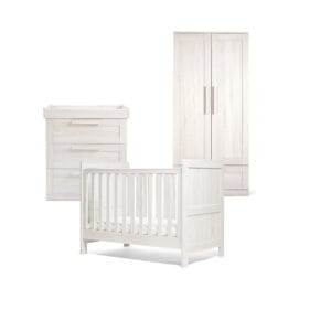 Mamas & Papas Atlas Convertible Cot 3 pc Room Set - Nimbus White