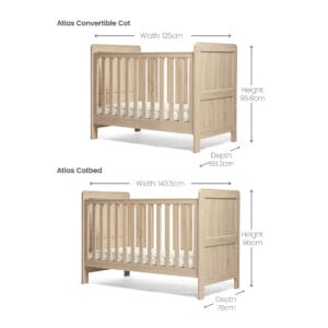 Mamas & papas atlas convertible cot light oak (5)