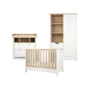 Mamas & Papas Harwell 3 Piece Convertible Cot Room Set - White-Natural
