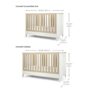 Mamas & papas harwell convertible cot white natural (5)