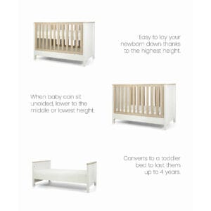 Mamas & papas harwell convertible cot white natural (6)