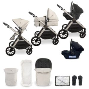 My Babiie MB220 3in1 Travel System with i-Size Car Seat - Ivory