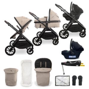 My Babiie MB220 3in1 Travel System with i-Size Car Seat - Mink with Base