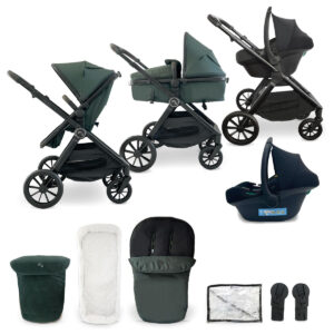My Babiie MB220 3in1 Travel System with i Size Car Seat Forest Green (1)