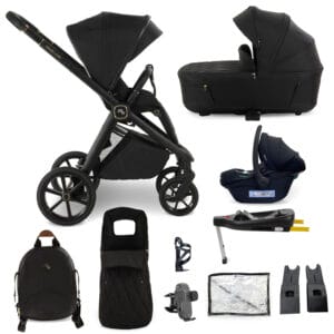 My Babiie MB450 LUXE 3in1 Travel System with i-Size Car Seat - Black with Base