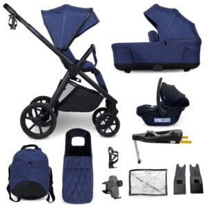 My Babiie MB450 LUXE 3in1 Travel System with i-Size Car Seat - Indigo with Base