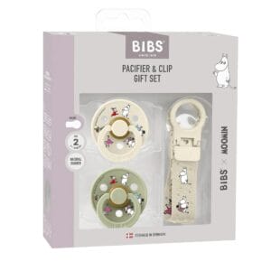 Bibs x moomin colour dummy & loop clip gift set ivorysage