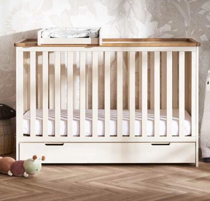 Cot bed and under drawer