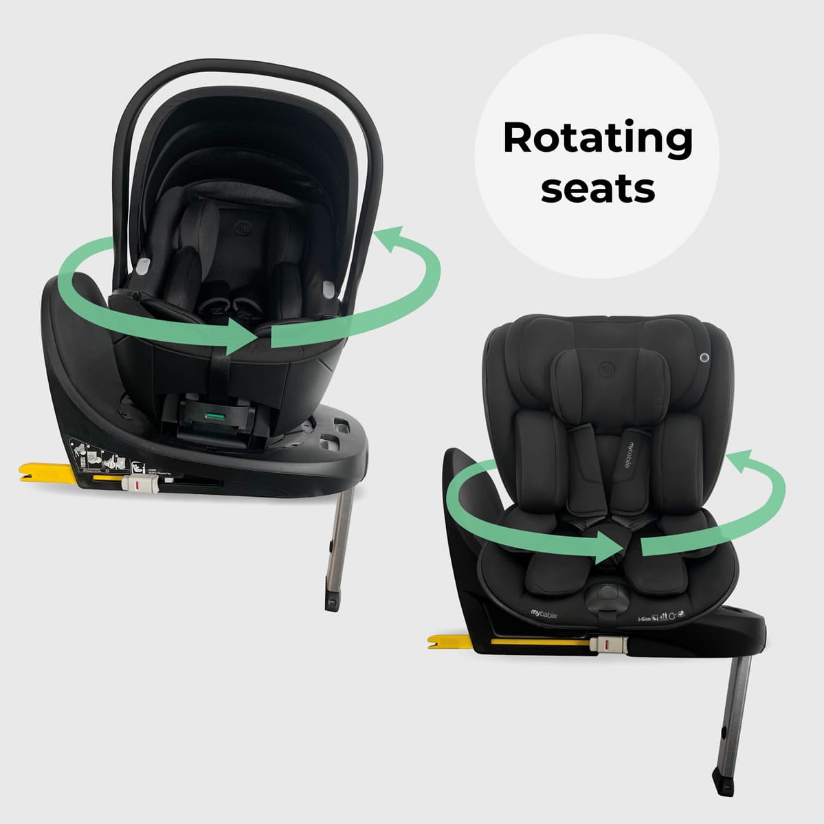 Mbcs05 rotating family set with base, infant carrier with toddler cae seat (2)