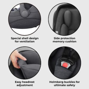 Mbcs05 rotating infant carrier car seat and base black (6)