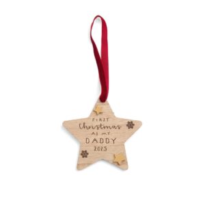 My first christmas as a daddy tree decoration