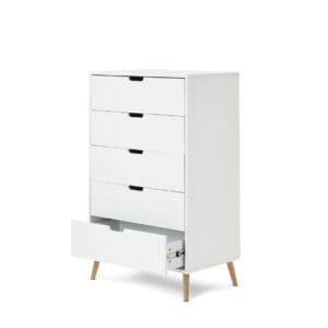 Obaby maya tallboy white with natural (2)