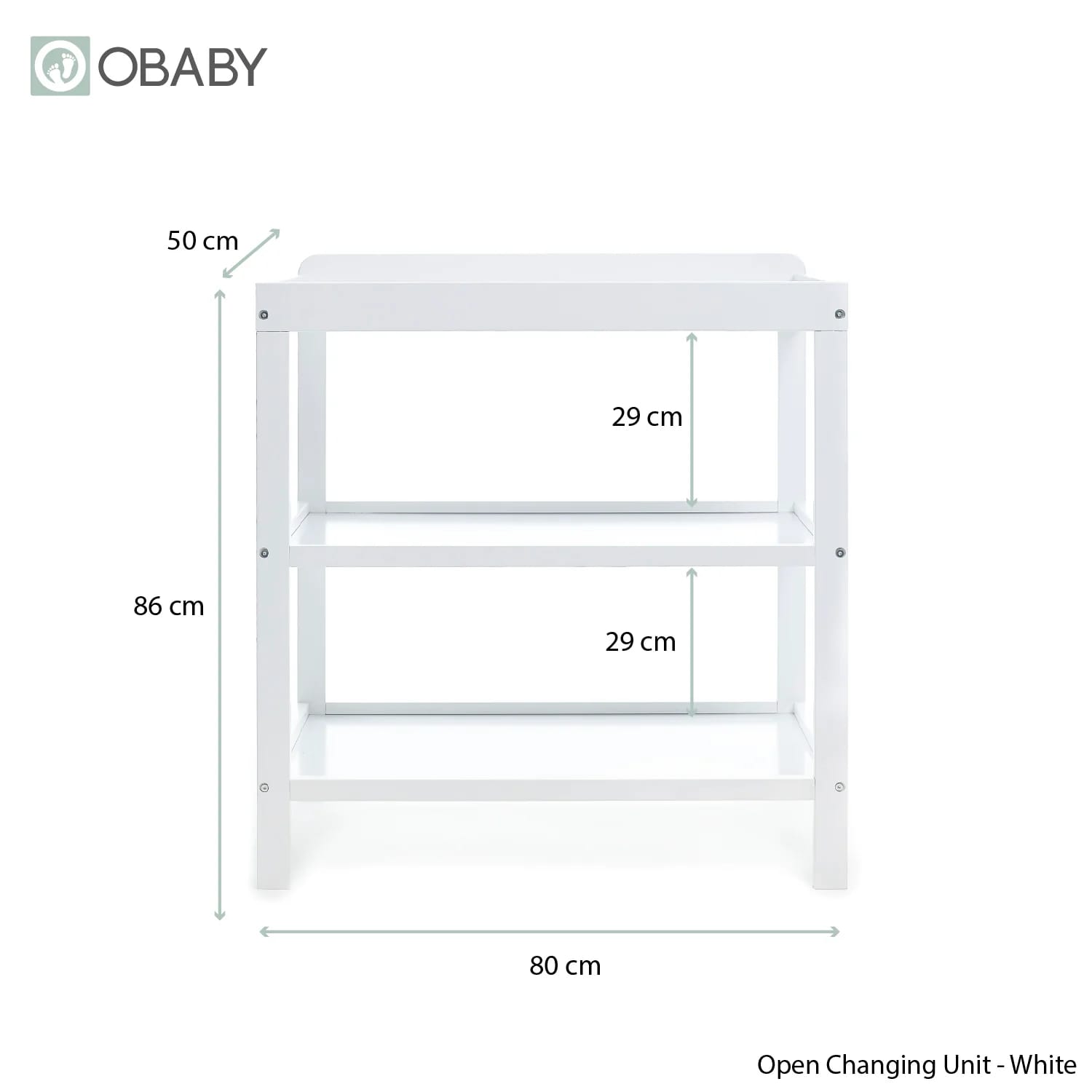 Obaby open changing unit white 2