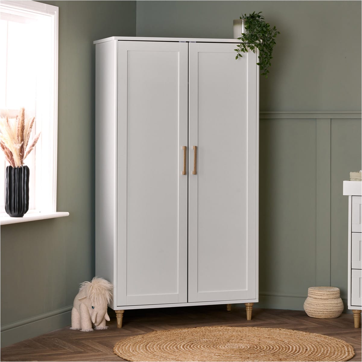 Obaby Orla Double Wardrobe - White with Oak
