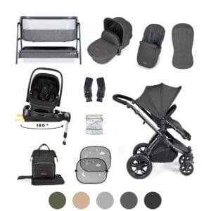 Ickle Bubba Stomp Luxe 2-in-1 Pushchair with Nimbus Car Seat and FREE Bedside Crib