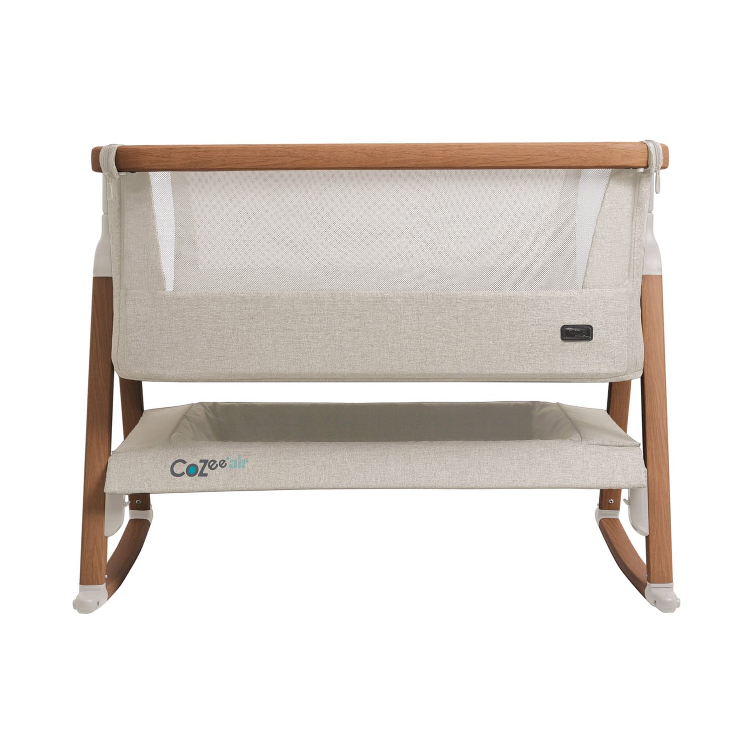 Tutti Bambini CoZee Air Bedside Crib - Scandinavian Walnut/Ecru