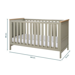 Dimensions misha cot bed sage golden oak