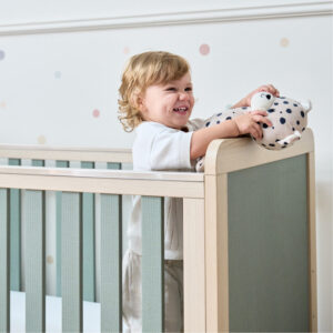 Kuba cot bed in pickled oak & sage weave 13