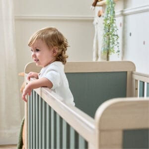 Kuba cot bed in pickled oak & sage weave 14