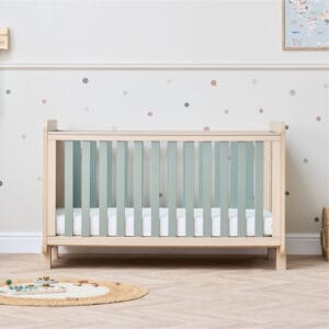Kuba cot bed in pickled oak & sage weave 2