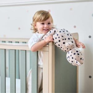 Kuba cot bed in pickled oak & sage weave 3