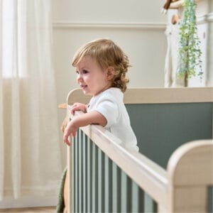 Kuba cot bed in pickled oak & sage weave 4