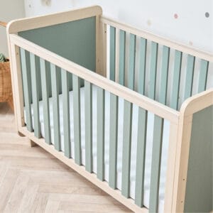 Kuba cot bed in pickled oak & sage weave 7