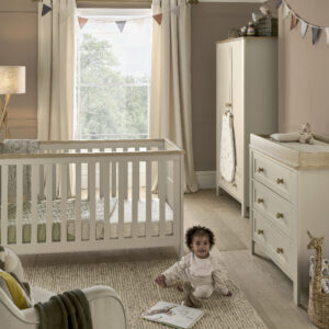 Mamas & Papas Wedmore 3 Piece Cotbed Range with Dresser Changer & Wardrobe - Cashmere