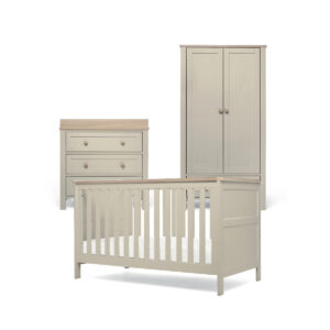 Mamas & Papas Wedmore 3 Piece Cotbed Range with Dresser Changer & Wardrobe - Cashmere