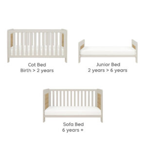 Tutti bambini alba cot bed white sand distressed oak