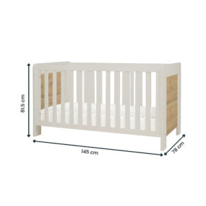Tutti bambini alba cot bed white sand distressed oak (8)